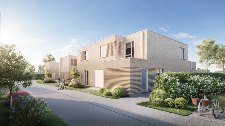 Bostoen nieuwbouwwoningen Astene BegijnHof voorgevel