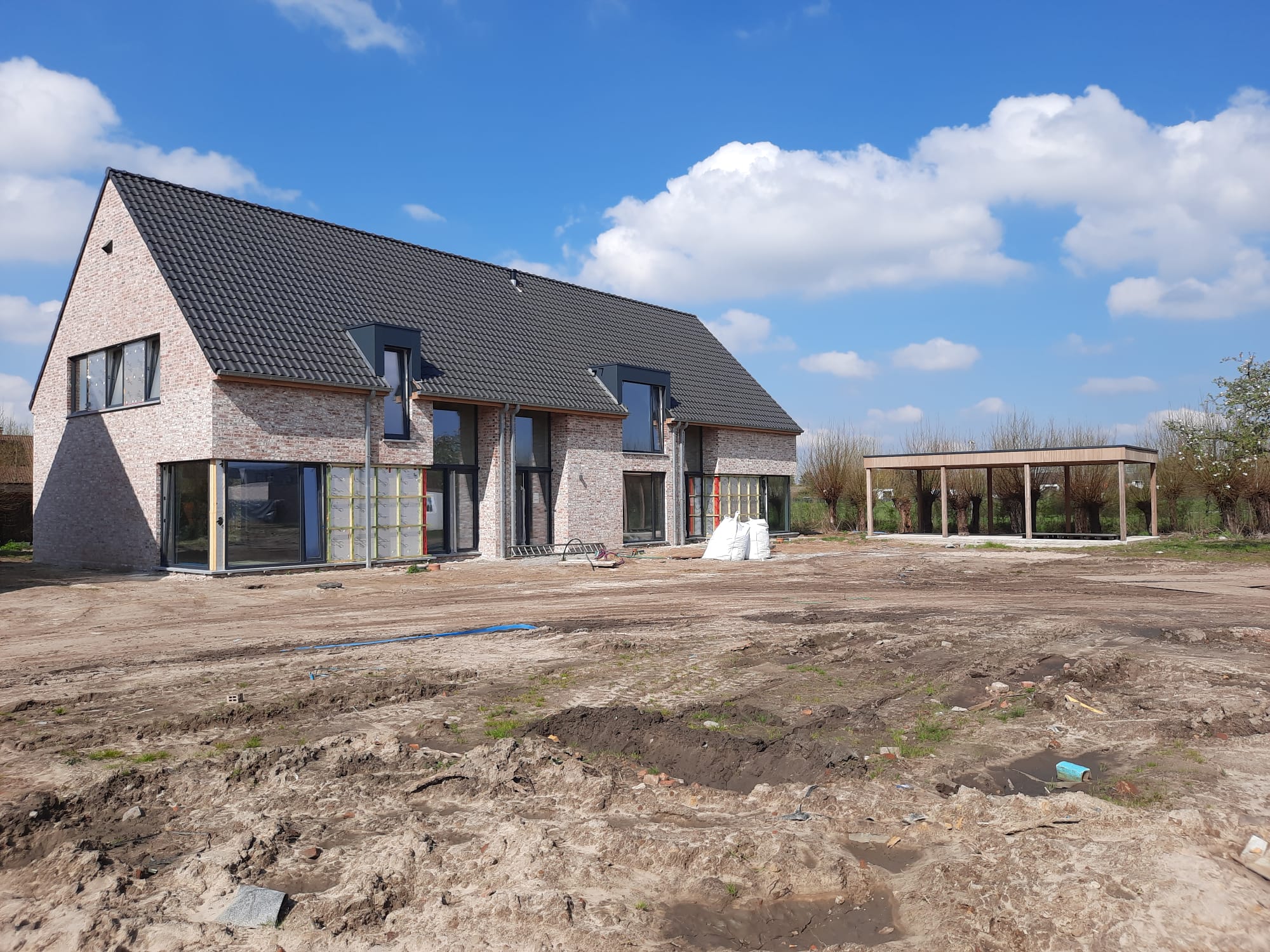 Bostoen nieuwbouwwoningen WilgenHof Astene achtergevel