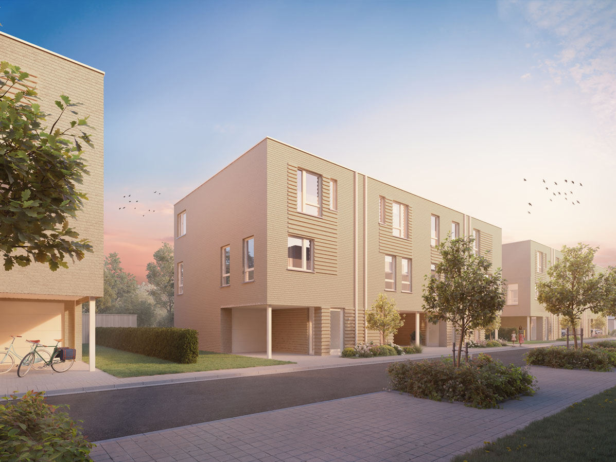 Bostoen EikenLeen in Eke nieuwbouwwoningen render voorgevel