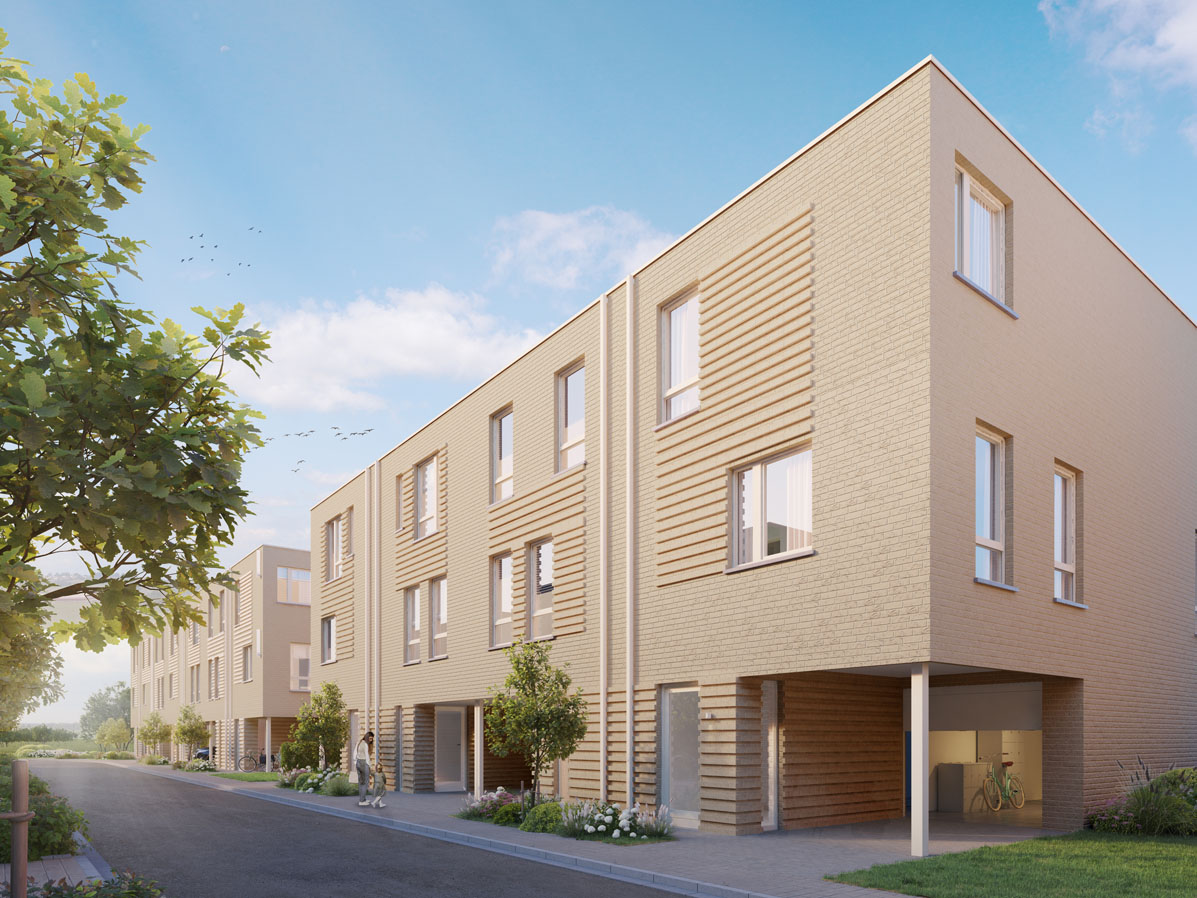 Bostoen EikenLeen in Eke nieuwbouwwoningen render voorgevel