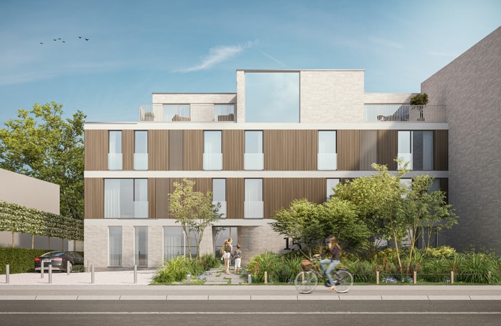 Bostoen La Tourbière moderne nieuwbouwappartementen in Aalst render voorgevel