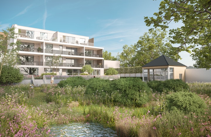 Bostoen La Tourbière moderne nieuwbouwappartementen in Aalst render tuin