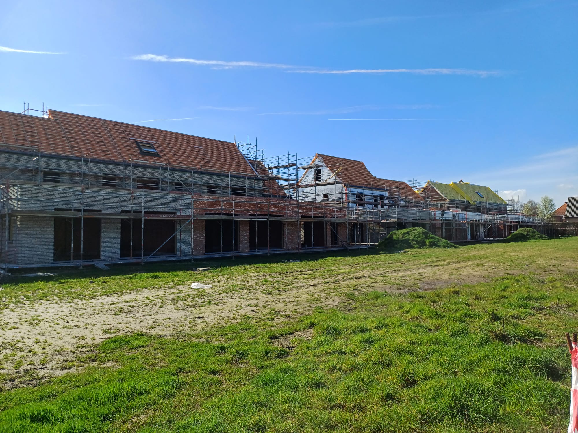 Bostoen Nieuwbouwwoningen Bachte-Maria-Leerne Hof van Leerne Werf Dak Ruwbouw