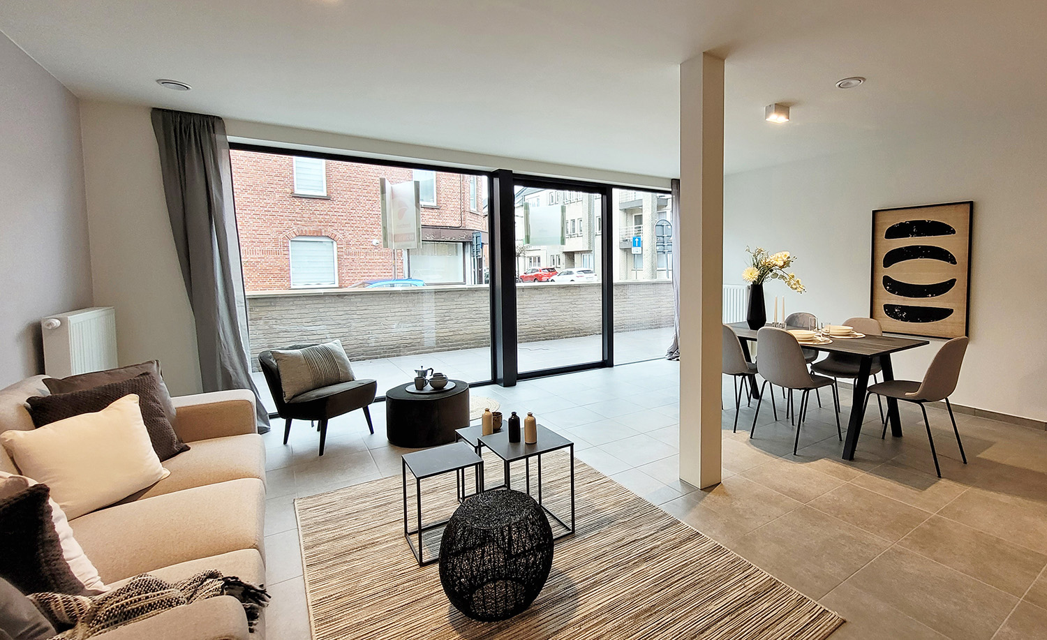 Bostoen Kijkappartement Nieuwbouwappartement Aalst Residentie Clavis Leefruimte