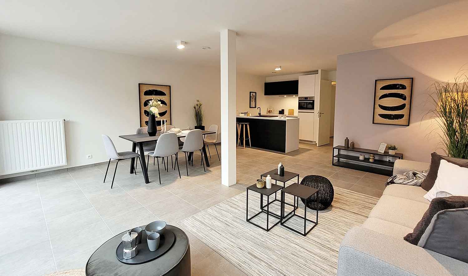 Bostoen Kijkappartement Nieuwbouwappartement Aalst Residentie Clavis Leefruimte