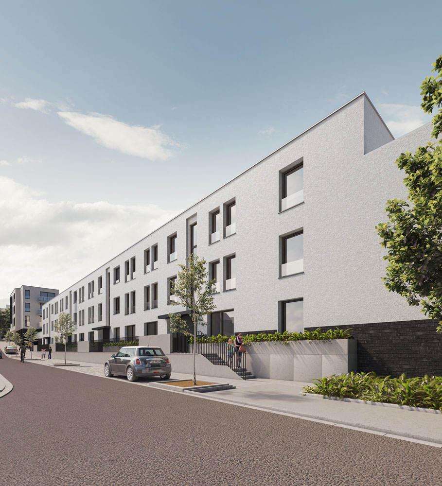 Bostoen lichtrijke nieuwbouwappartementen Vorst Residentie Paville render voorgevel